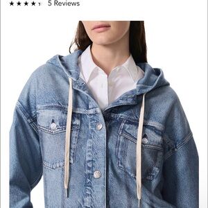 rag & bone Light Blue Hooded Denim Jacket